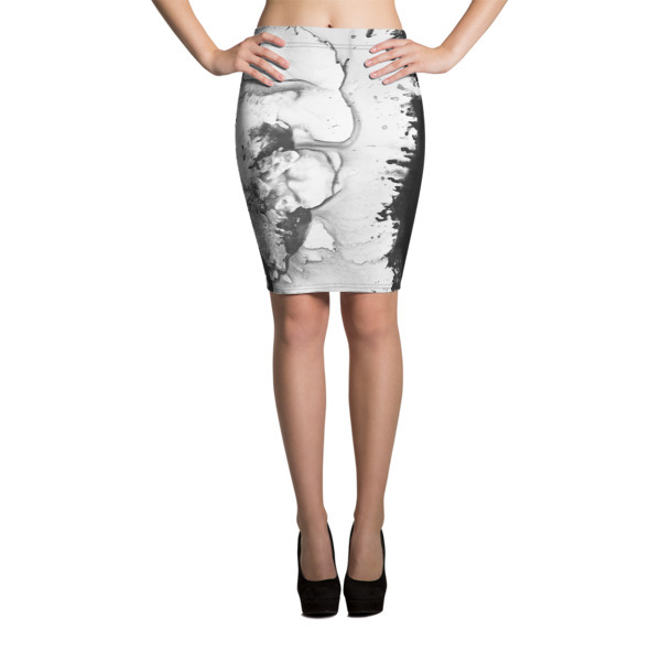 Designer Abstract Pencil Skirt​ - 'Beast'​​ 00186