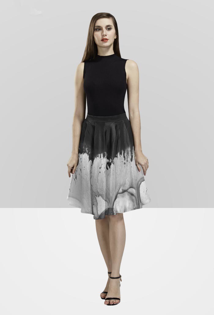 Designer pleated  mid-length skirt - "Beast" collection 00354