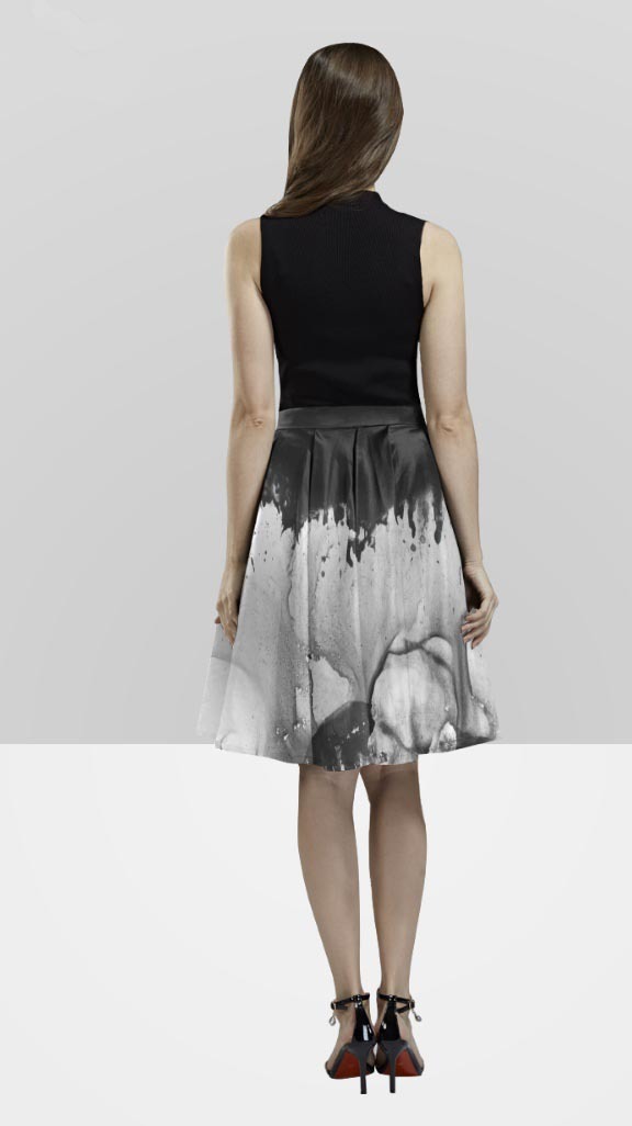Designer pleated  mid-length skirt - "Beast" collection