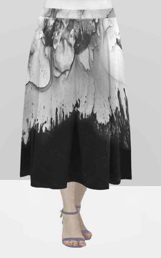 Designer below-knee pleated skirt - "Beast" collection 00539