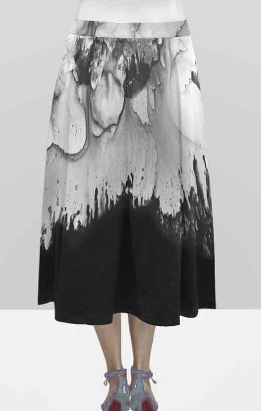 Designer below-knee pleated skirt - "Beast" collection