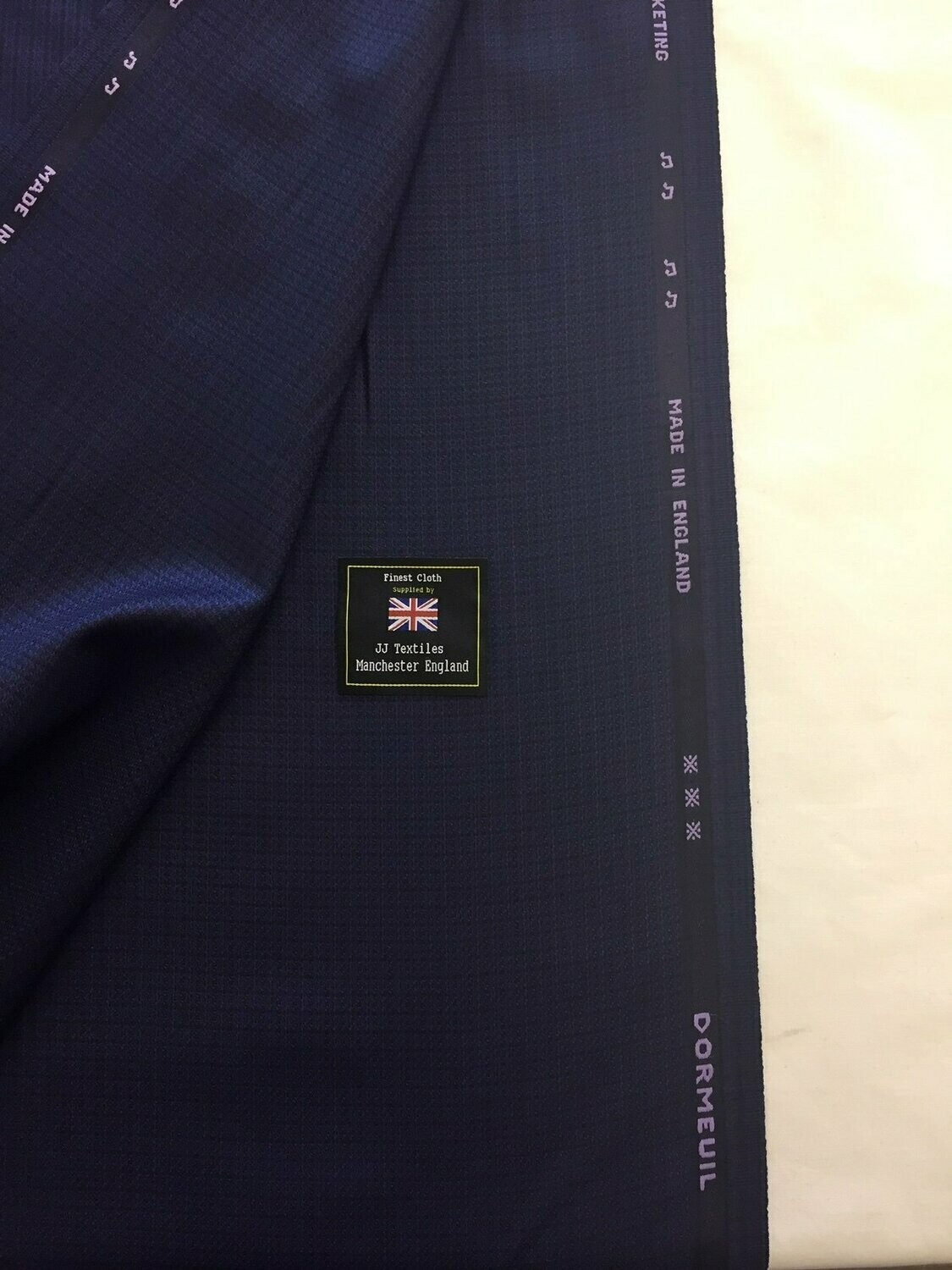 Crafts Fabric Dormeuil Dark Navy Purple Check Amadeus 365 Pure Wool Suit Fabric 260g Bortexgroup Com