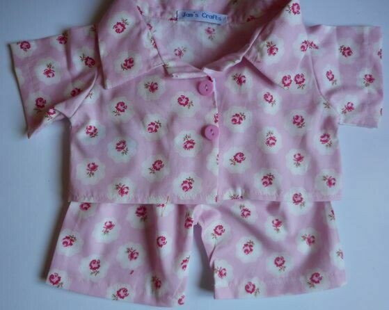 Pyjamas with collar - pink floral print Pyjamas with collar - pink floral print