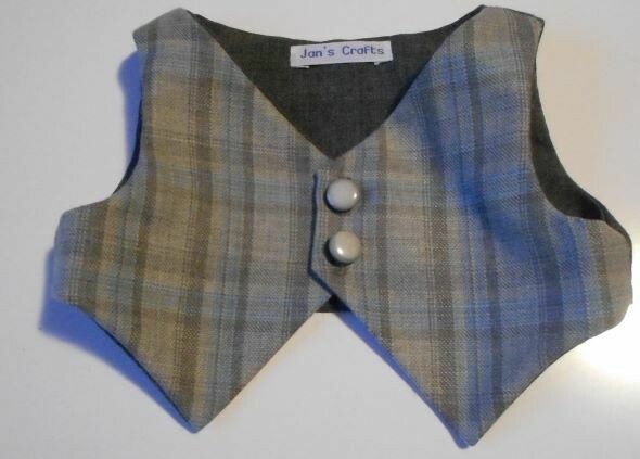 Waistcoat - Grey check wool mix with plain lining Waistcoat - Grey check wool mix with plain lining