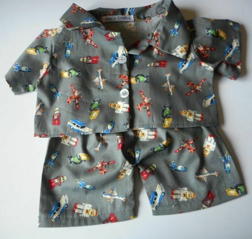 Pyjamas with collar - vintage toy print. Pyjamas with collar - vintage toy print.