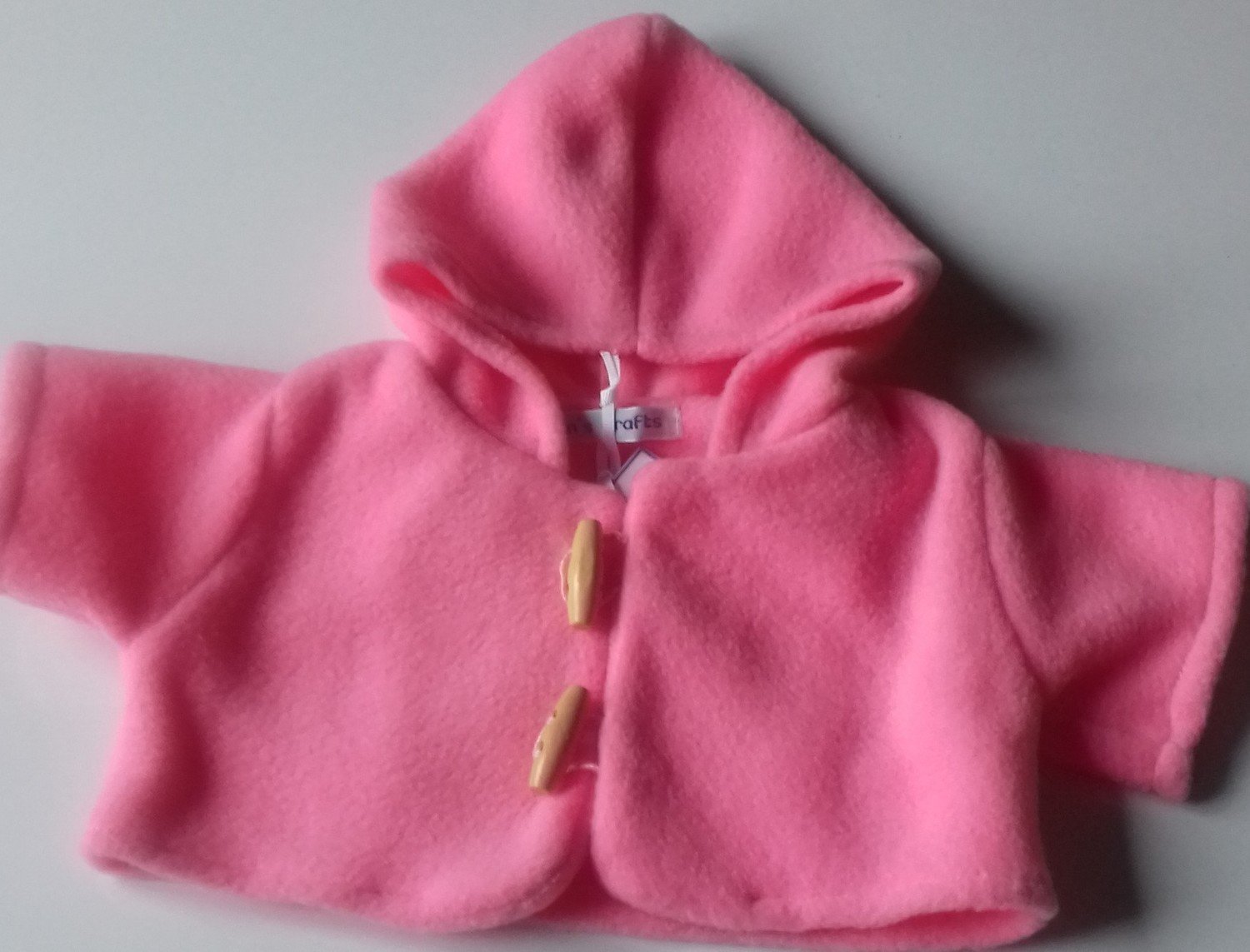Coat - hooded, pink fleece Coat - hooded, pink fleece