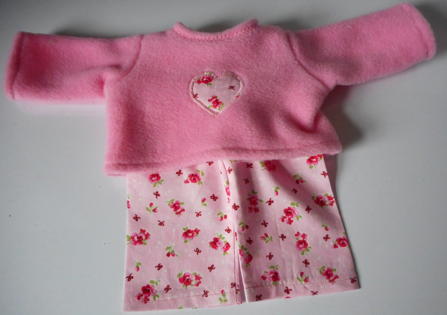 Pyjamas - fleece top and fabric trousers - pink Pyjamas - fleece top and fabric trousers - pink