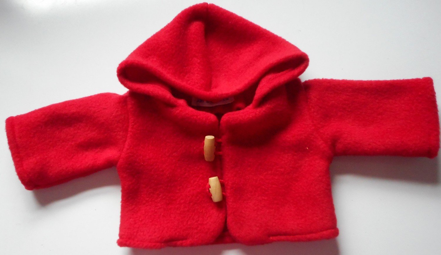 Coat - hooded, red fleece, in 3 sizes Coat - hooded, red fleece, in 3 sizes