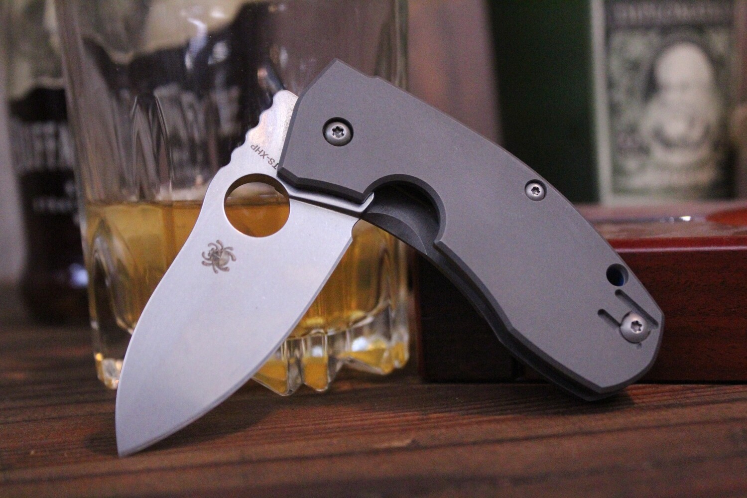 Spyderco Techno 2.55" Knife Folder, Titanium / Stonewash S30V ( Pre Owned )