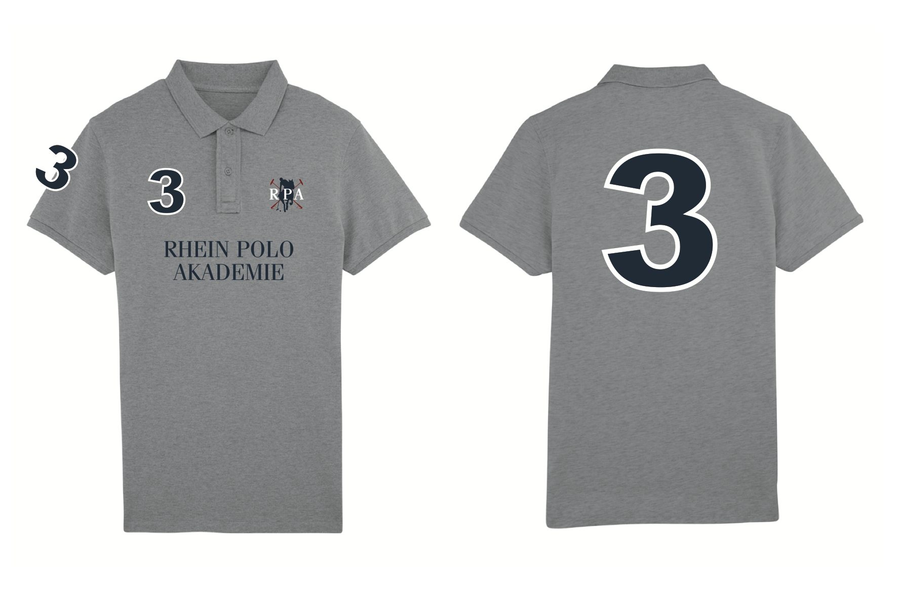 Herren Polo Shirt "Rhein Polo Akademie" - heather grey 00004
