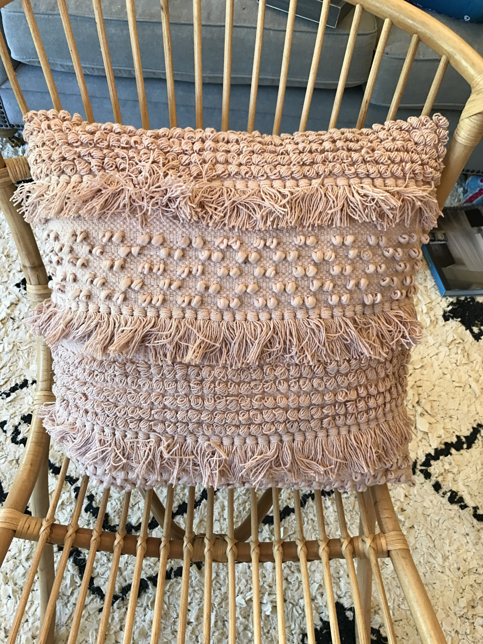 cotton fringe pillow da8143