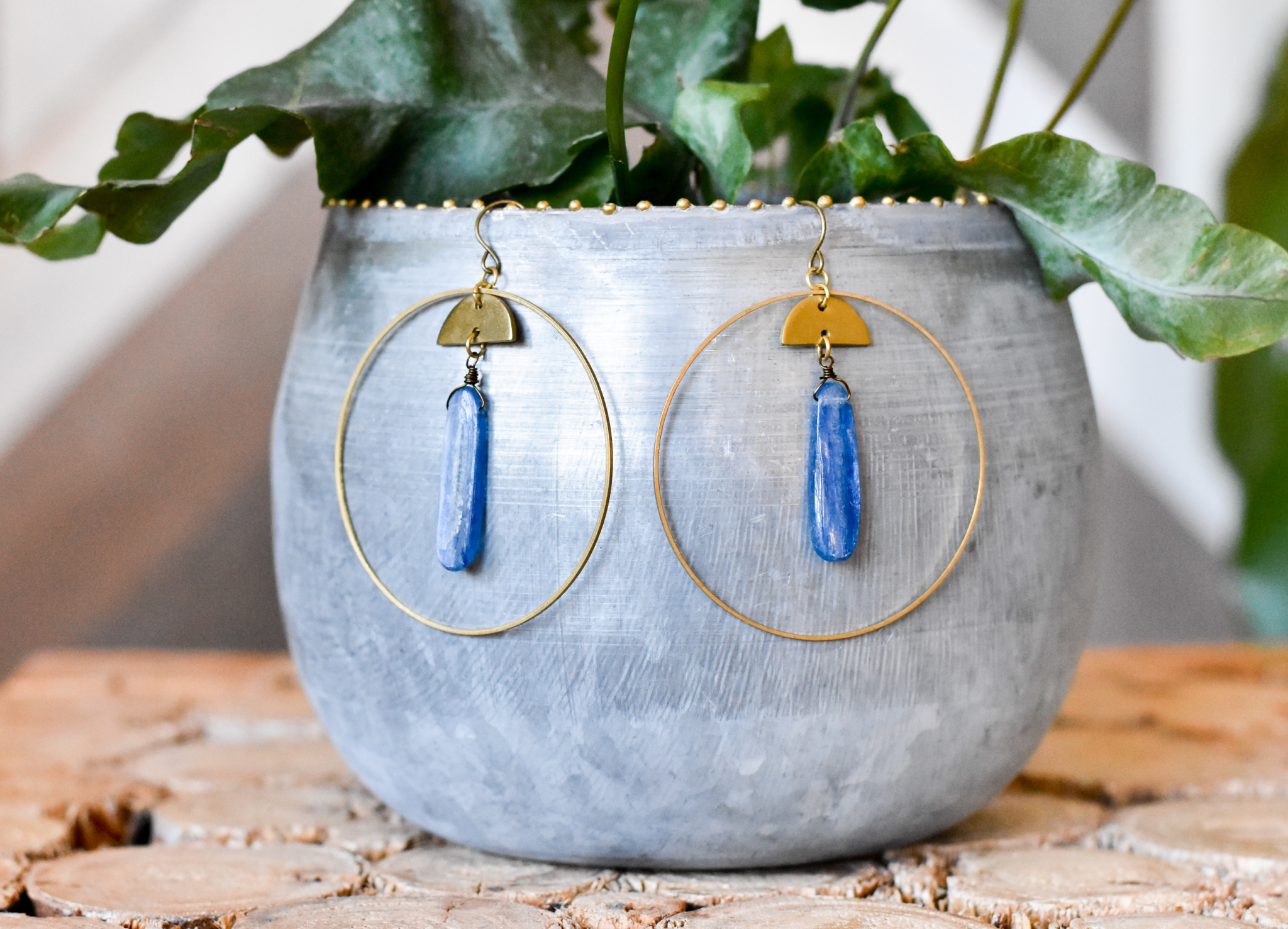 kynite hoop with geometrics earrings
