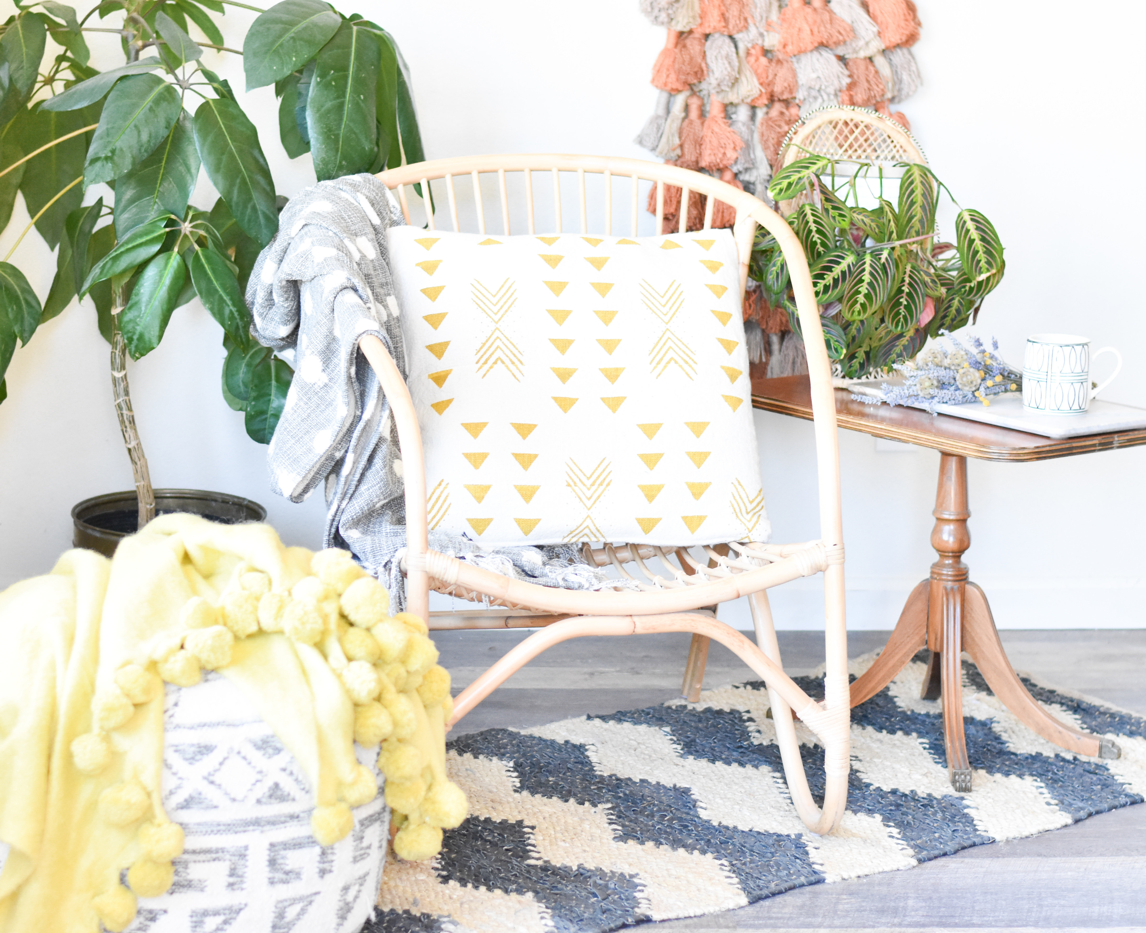 Mustard Yellow Mudcloth Pillow da9838