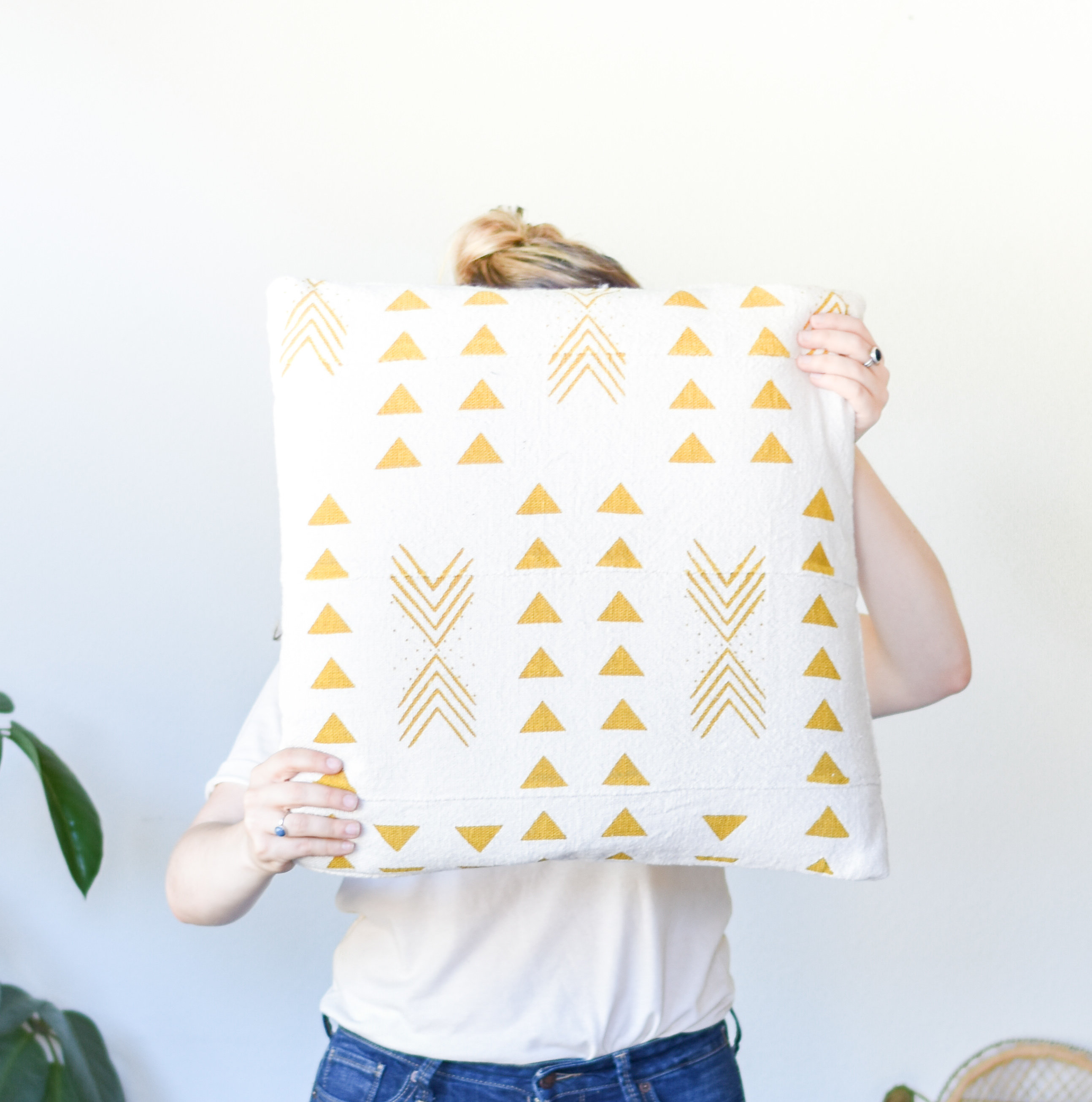 Mustard Yellow Mudcloth Pillow da9838