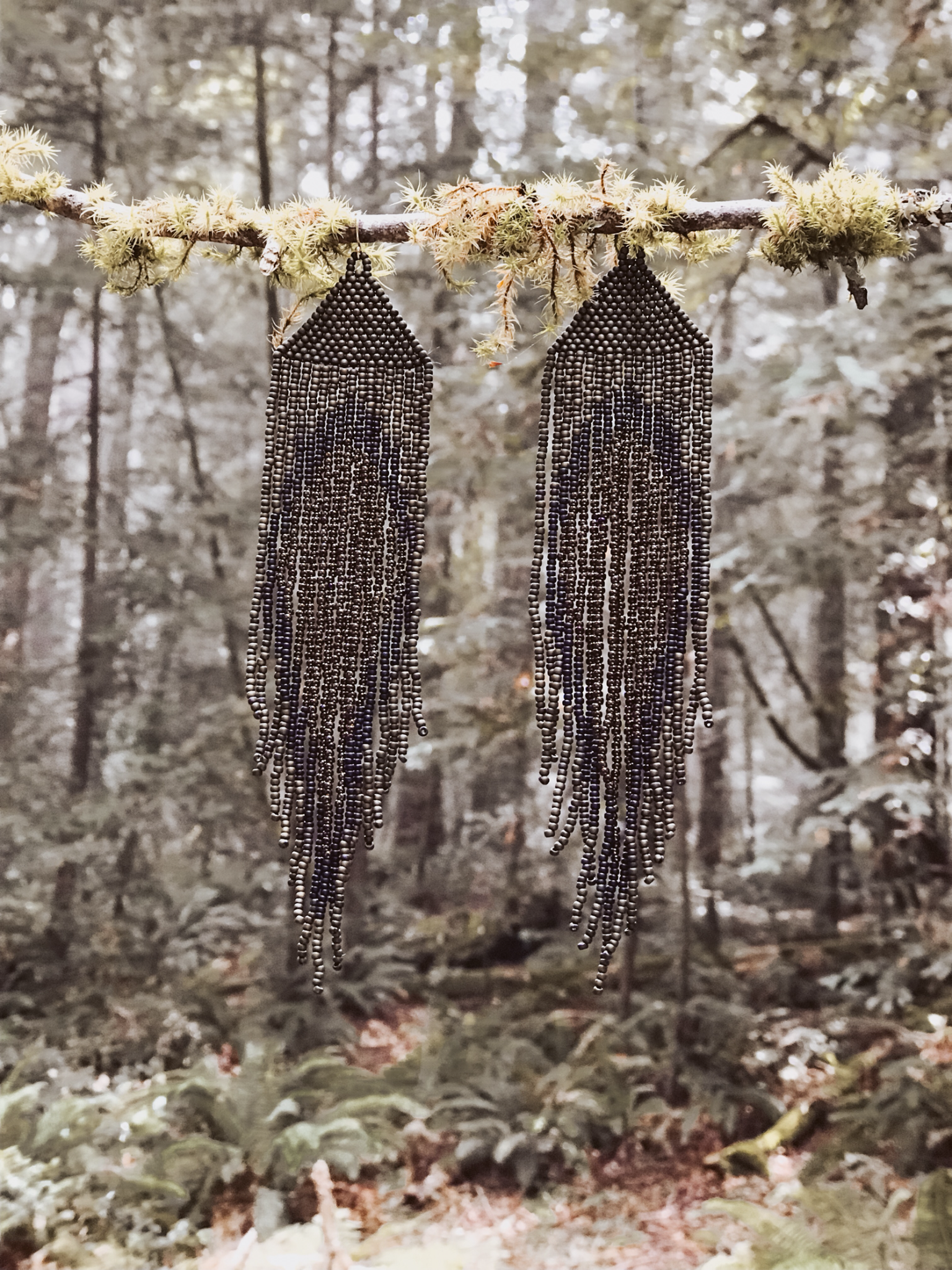 geode shoulder dusters in forest
