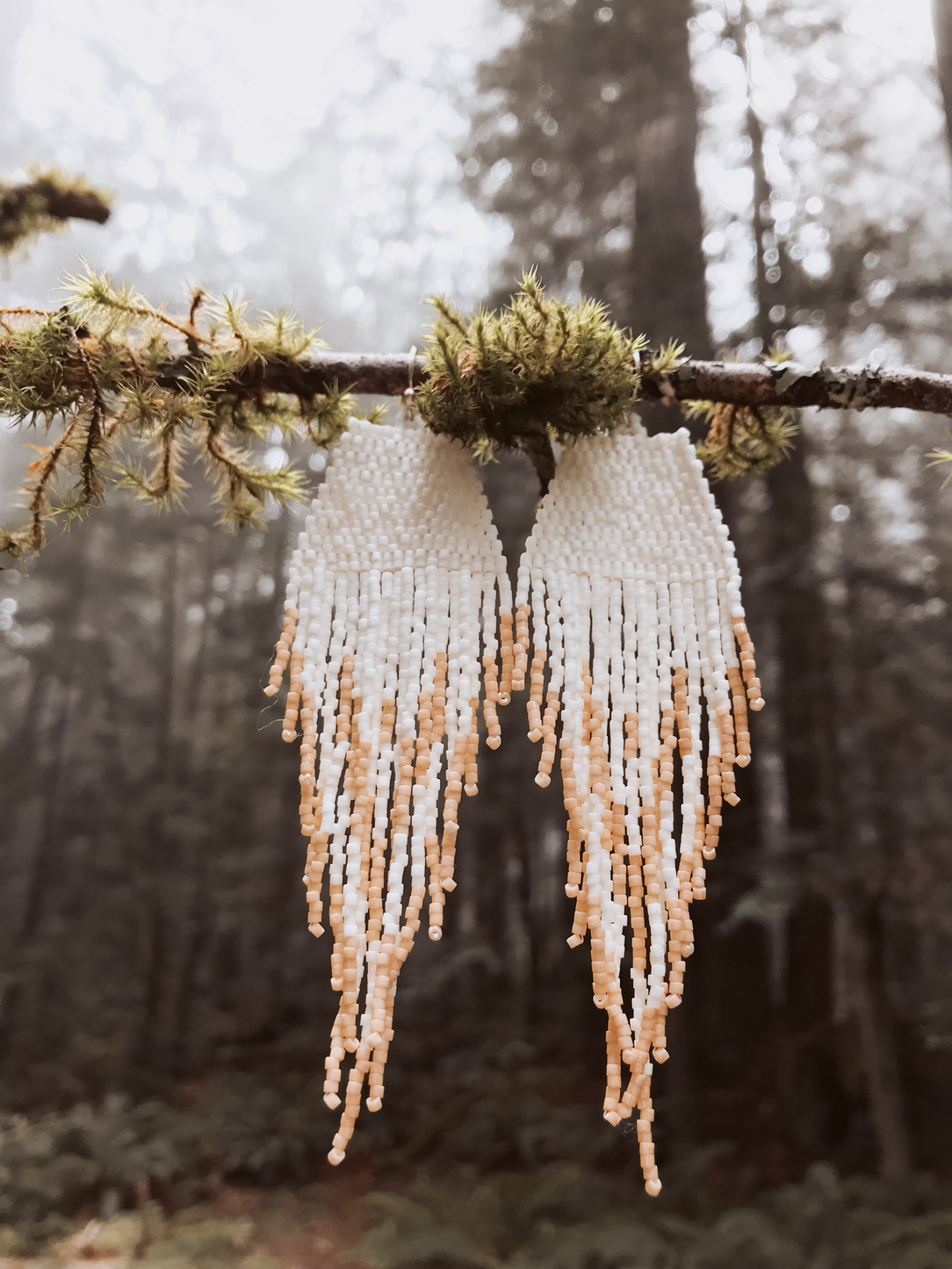 feather fringe earrings in peach ASEQMD8AH0C6G