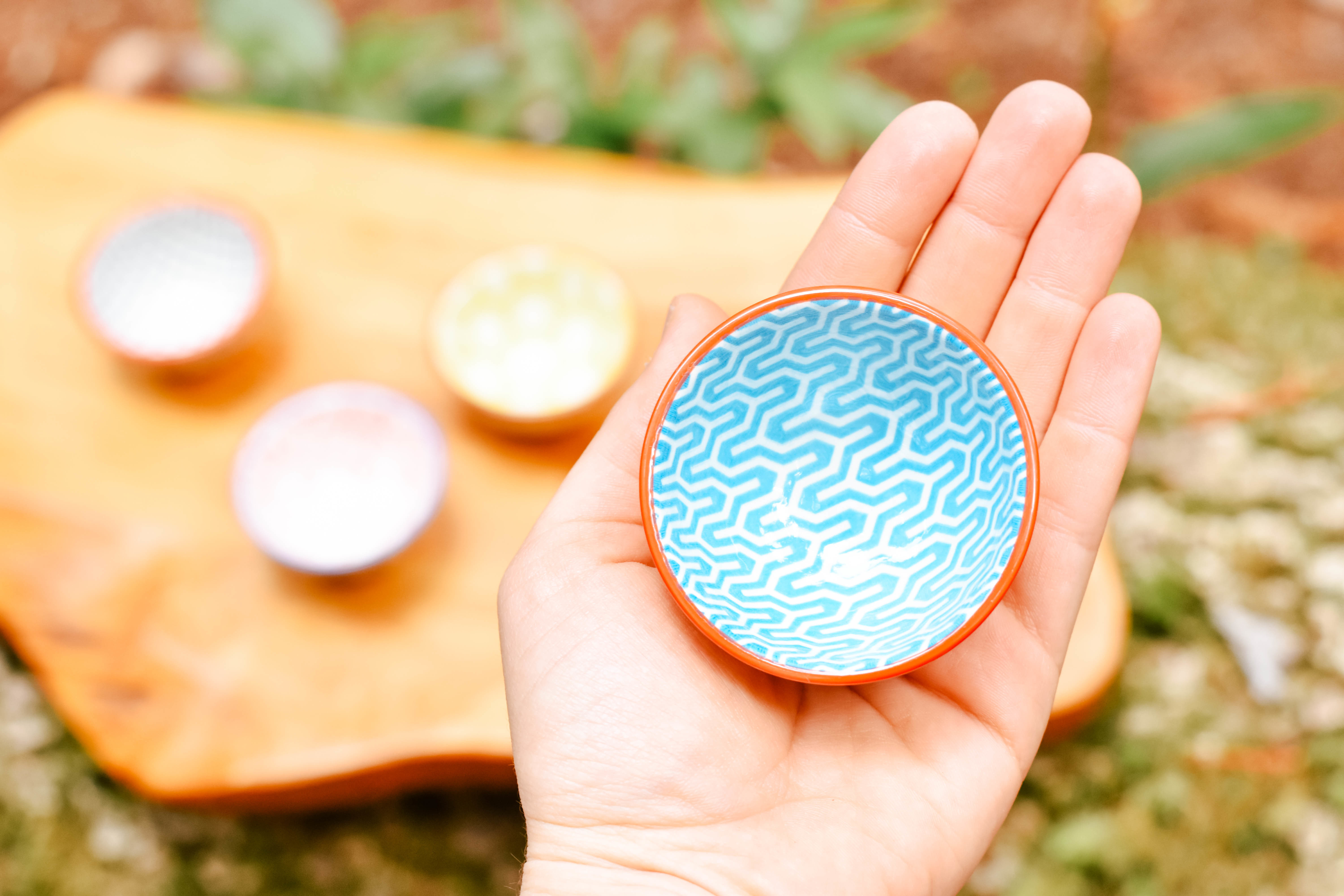 Hand Painted Tiny Pinch Pot Bowls DF0257a
