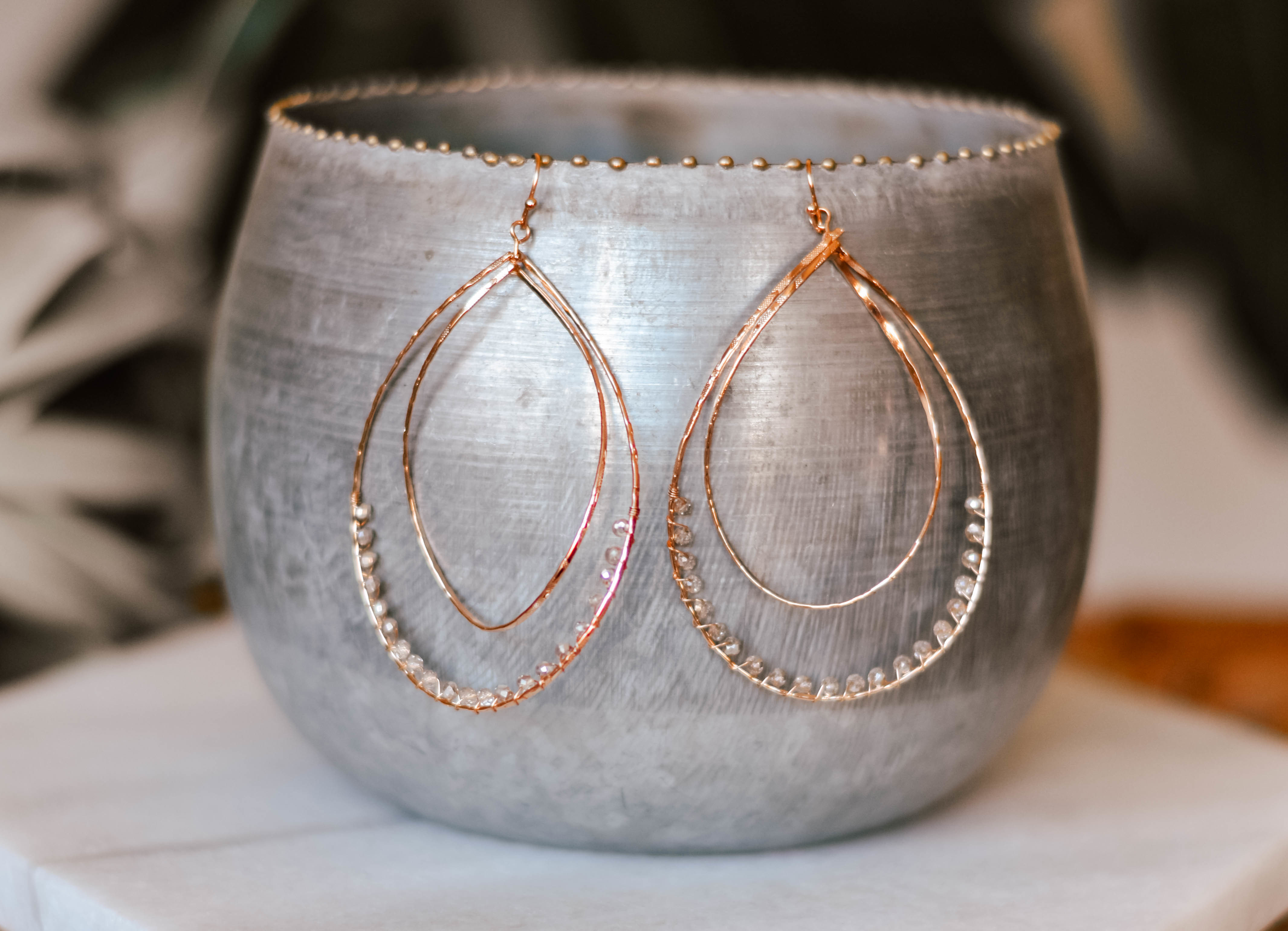earring large smoke double abstract e1072