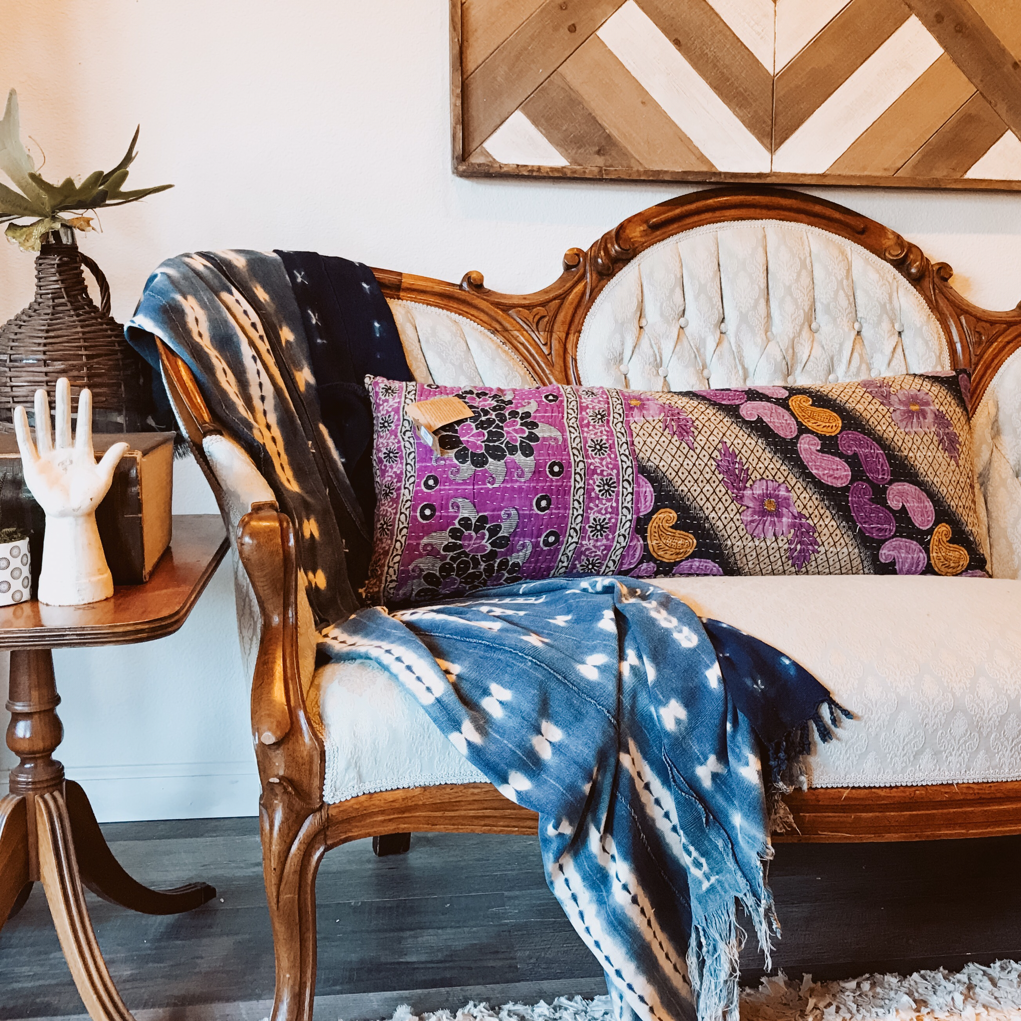 Vintage Kantha Pillow