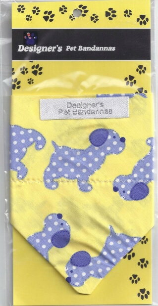 Yellow Blue Dog Bandanna