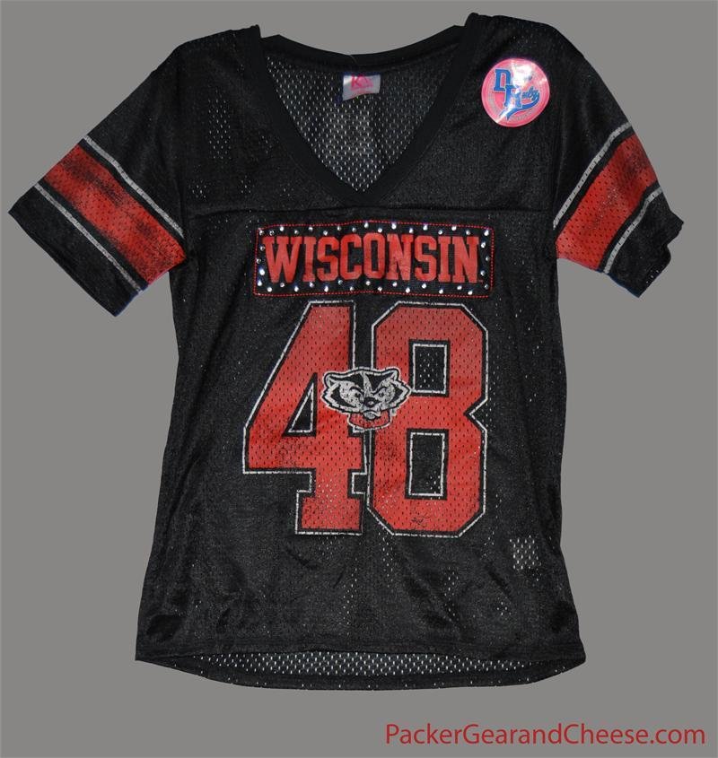 Ladies' Wisconsin Badgers Black Jersey 00016