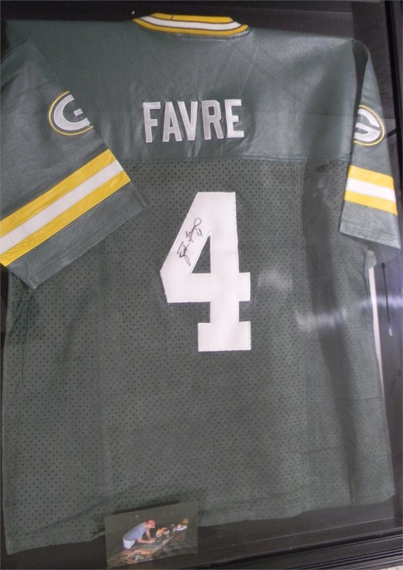 Brett Favre Autographed Green Bay Packers Leather Jersey 00020