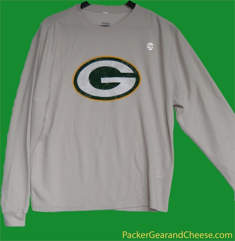 Green Bay Packers Beige Long Sleeve Thermal Shirt 00032