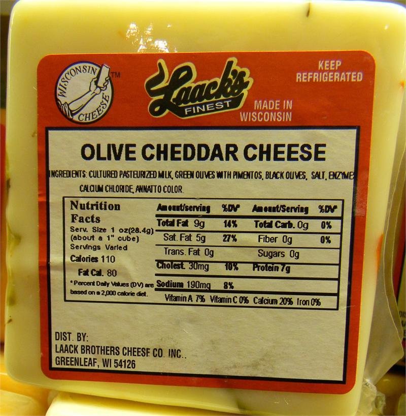 Laack's Finest Olive Cheddar Cheese 00040