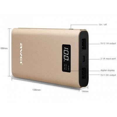 Внешний аккумулятор Awei 10000 mah