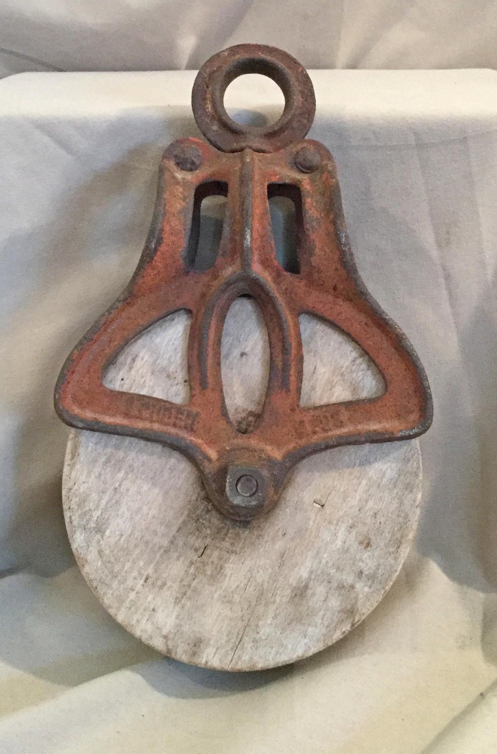 Vintage Iron And Wood Barn Pulley