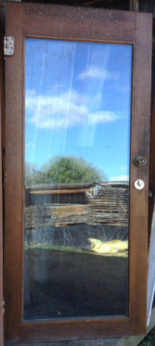 Exterior Wooden Door With 1 Big Window 34 X 77