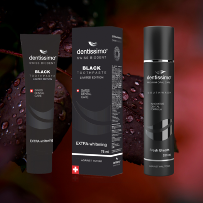 BLACK komplet za ustno higieno ZOBNA PASTA 75ml in USTNA VODICA 250ml BLACK komplet za ustno higieno ZOBNA PASTA 75ml in USTNA VODICA 250ml
