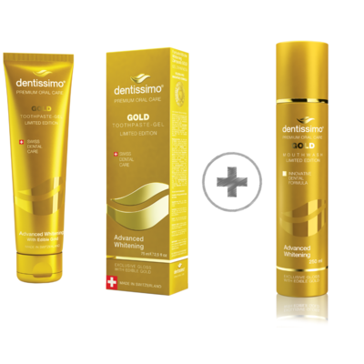 GOLD komplet za ustno higieno ZOBNI GEL 75ml in USTNA VODICA 250ml GOLD komplet za ustno higieno ZOBNI GEL 75ml in USTNA VODICA 250ml