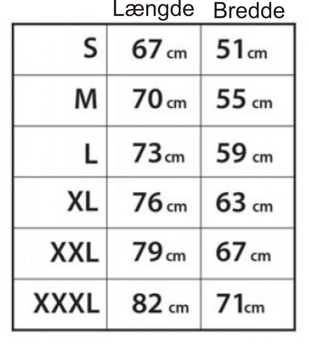 Størrelse guide