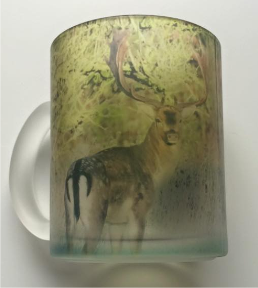 Materet glaskrus med Dåhjort 00219