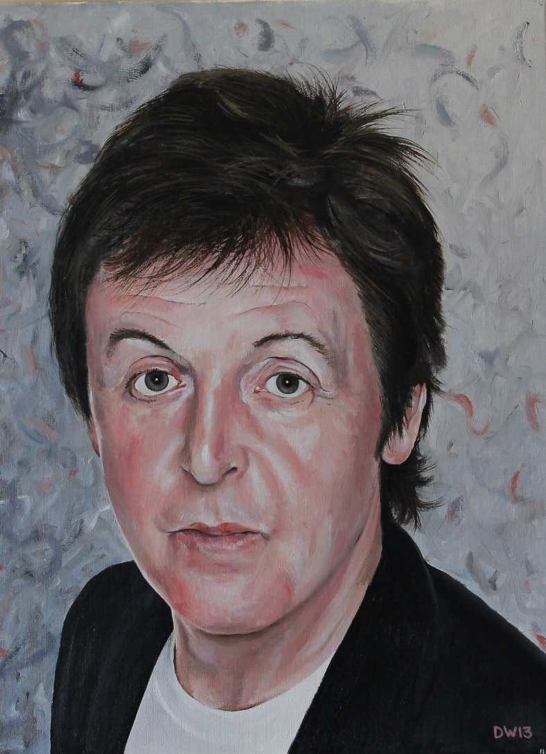 Paul McCartney oil painting portrait by David Walker.