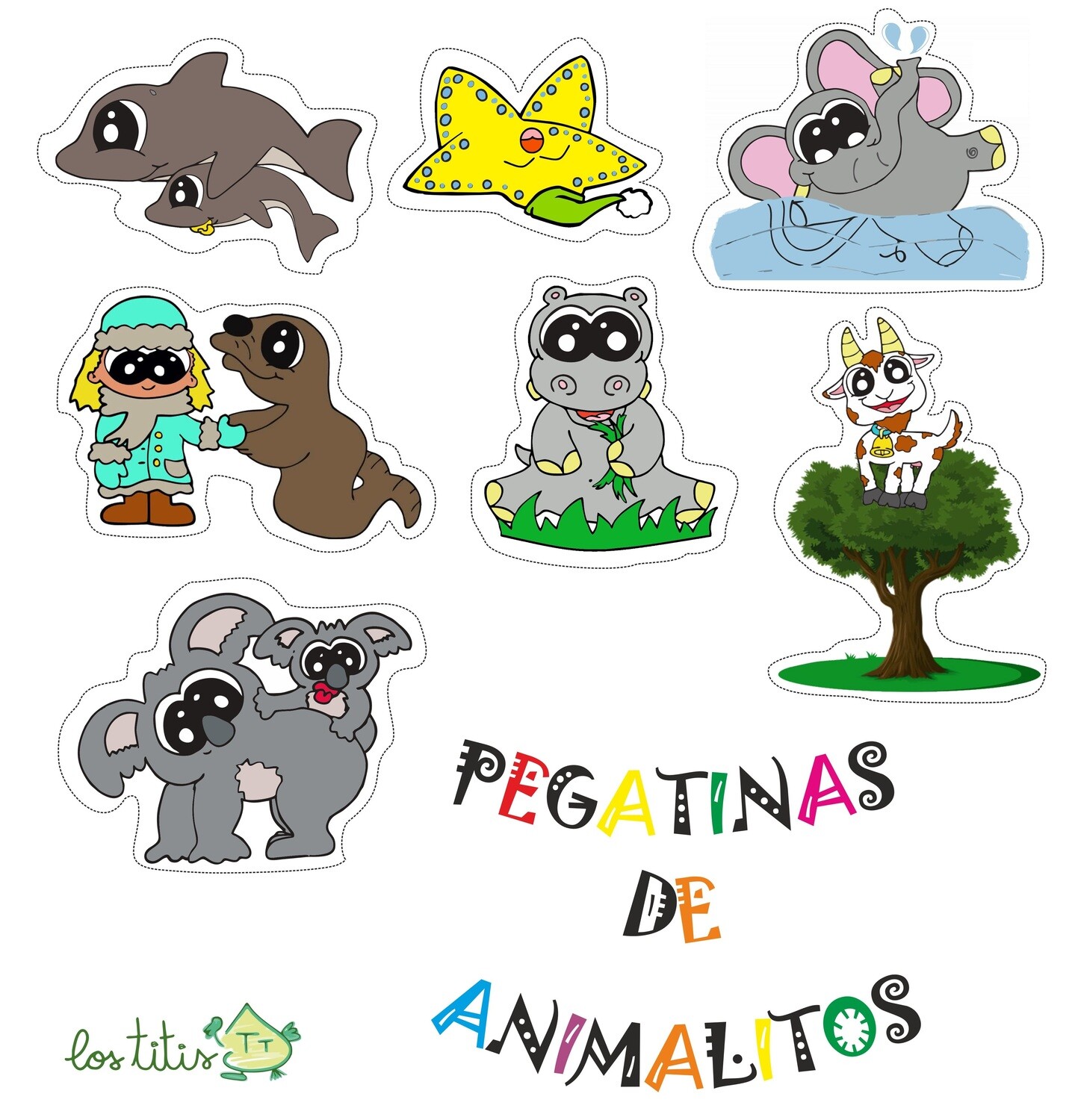 Pegatinas de animalitos - Descargable Pegatinas de animalitos - Descargable