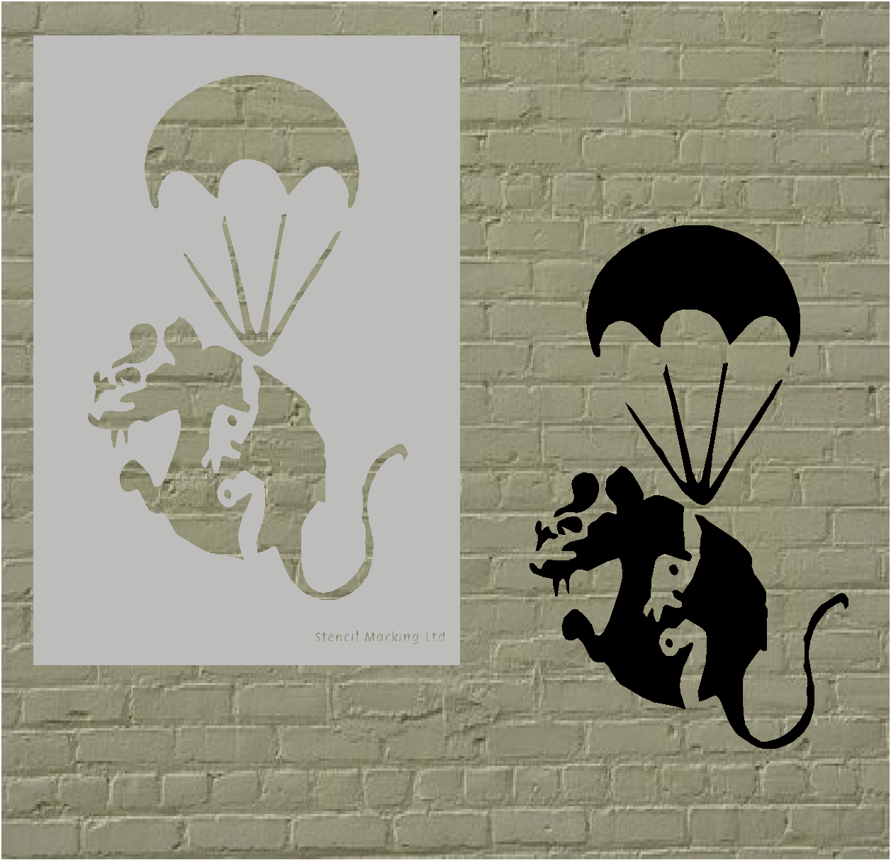 Paratrooper Banksy Stencil