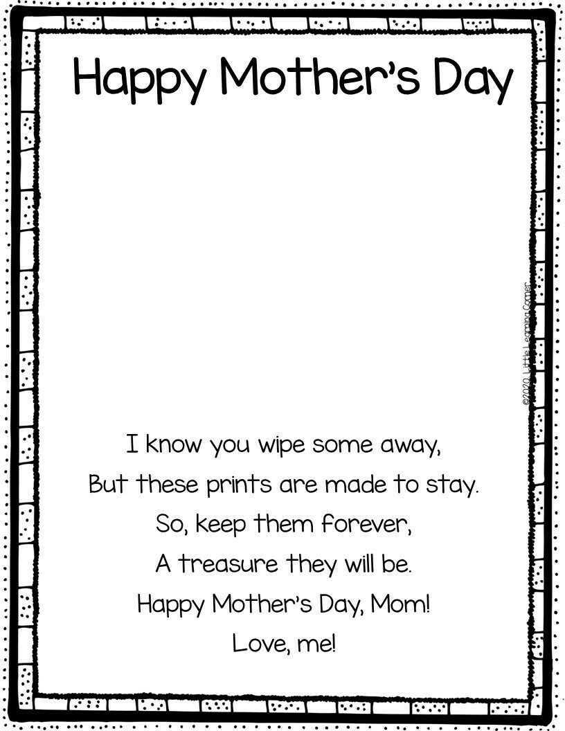 Printable Mother s Day Handprint Poem