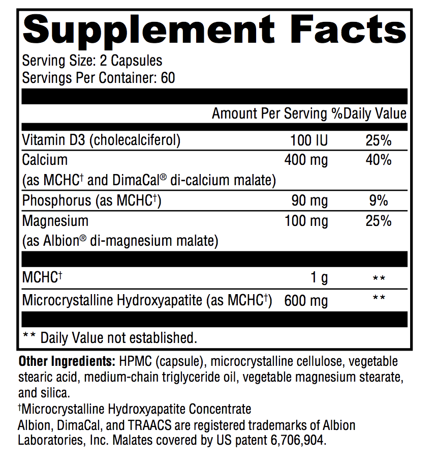 Bone Support -MCHC, Calcium and Magnesium