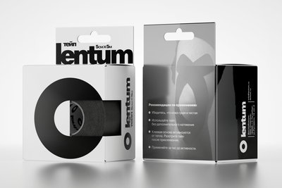 Кинезиотейп Lentum, черный, 5см x 5м Кинезиотейп Lentum, черный, 5см x 5м
