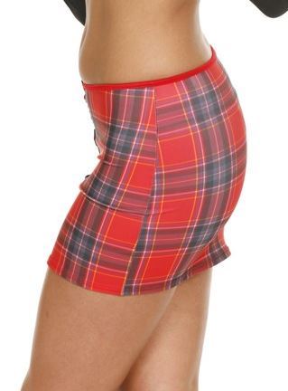 School Girl Micro mini skirt red plaid Clearance Sale size Medium Only Non refundable