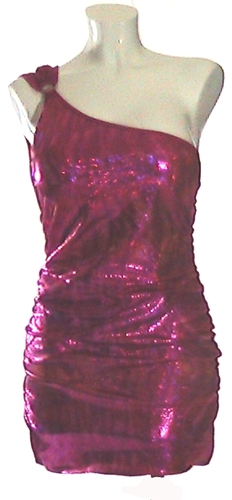 One shoulder asymmetrical Metallic Club wear Short Dress DIS0949FL