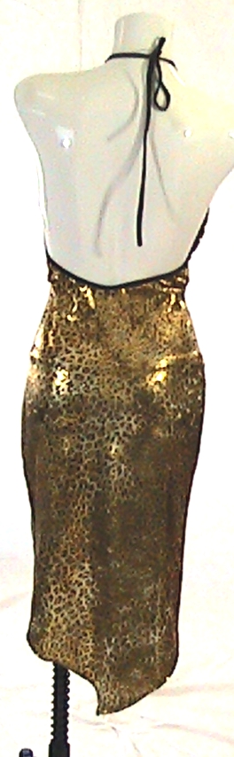 Metallic Gold Cheetah Print Keyhole clubwear dress