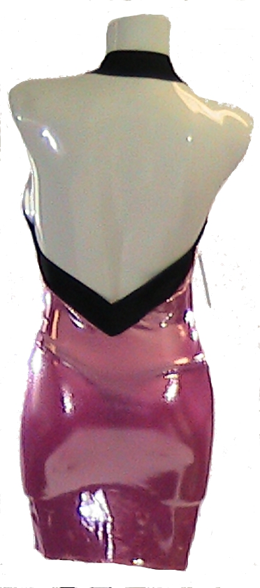 Back View of Backless Hologram Halter Dress