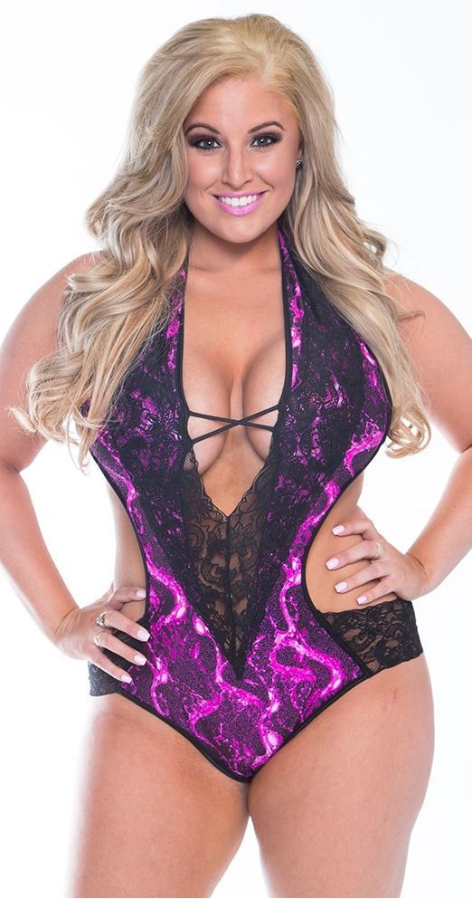 Plus size Monokini Heavy Metal Pink 2x on Clearance Plus size Monokini Heavy Metal Pink 2x on Clearance