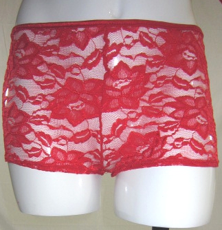 Lace Low rise Hipster Boy Short Panty 10X red on Clearance DI1014LA Clearance red 10x