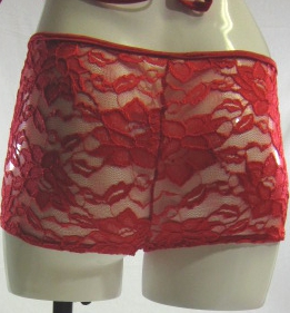 Back View of Lace Hipster boy short Back View of Lace Hipster boy short