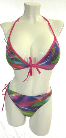 2 piece bathing suit with American bottom Brightly colored DIS0719FL