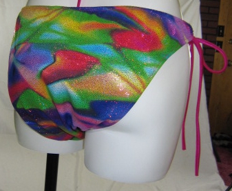 2 piece bathing suit with American bottom Brightly colored